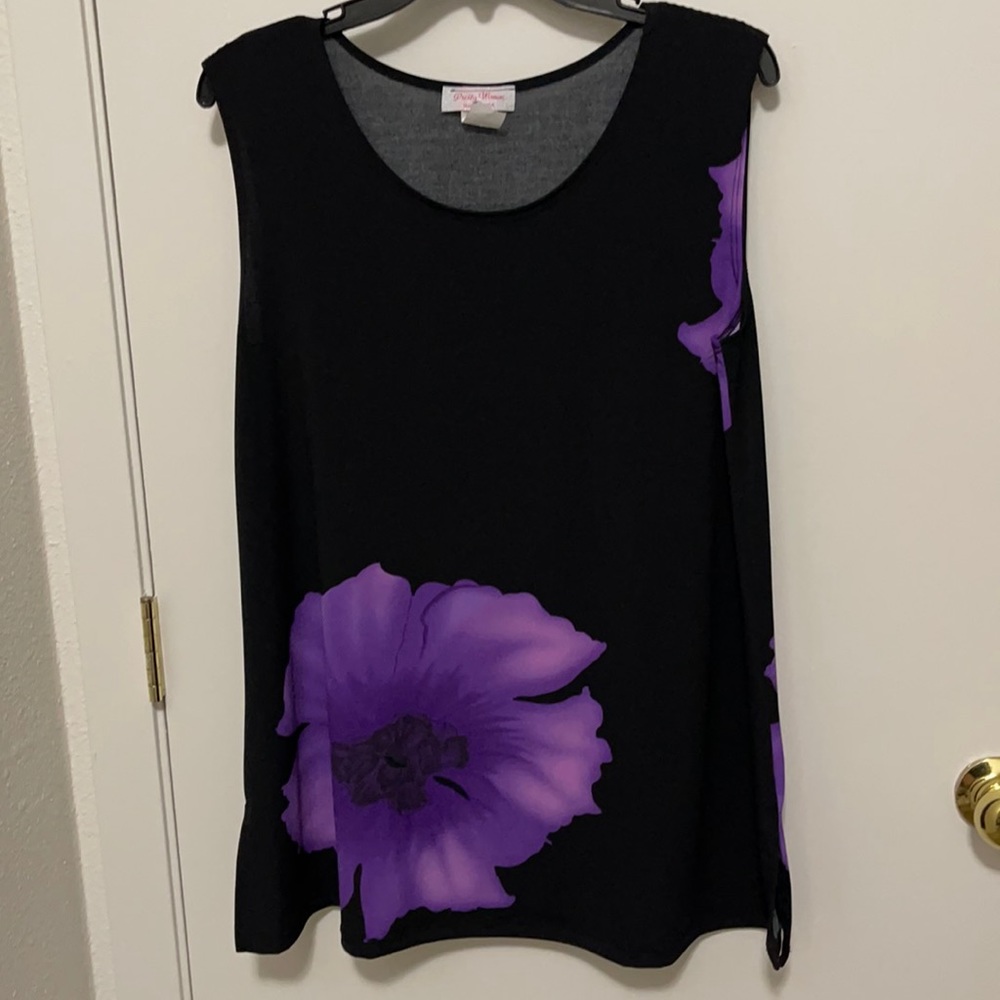 Black and purple A-line top